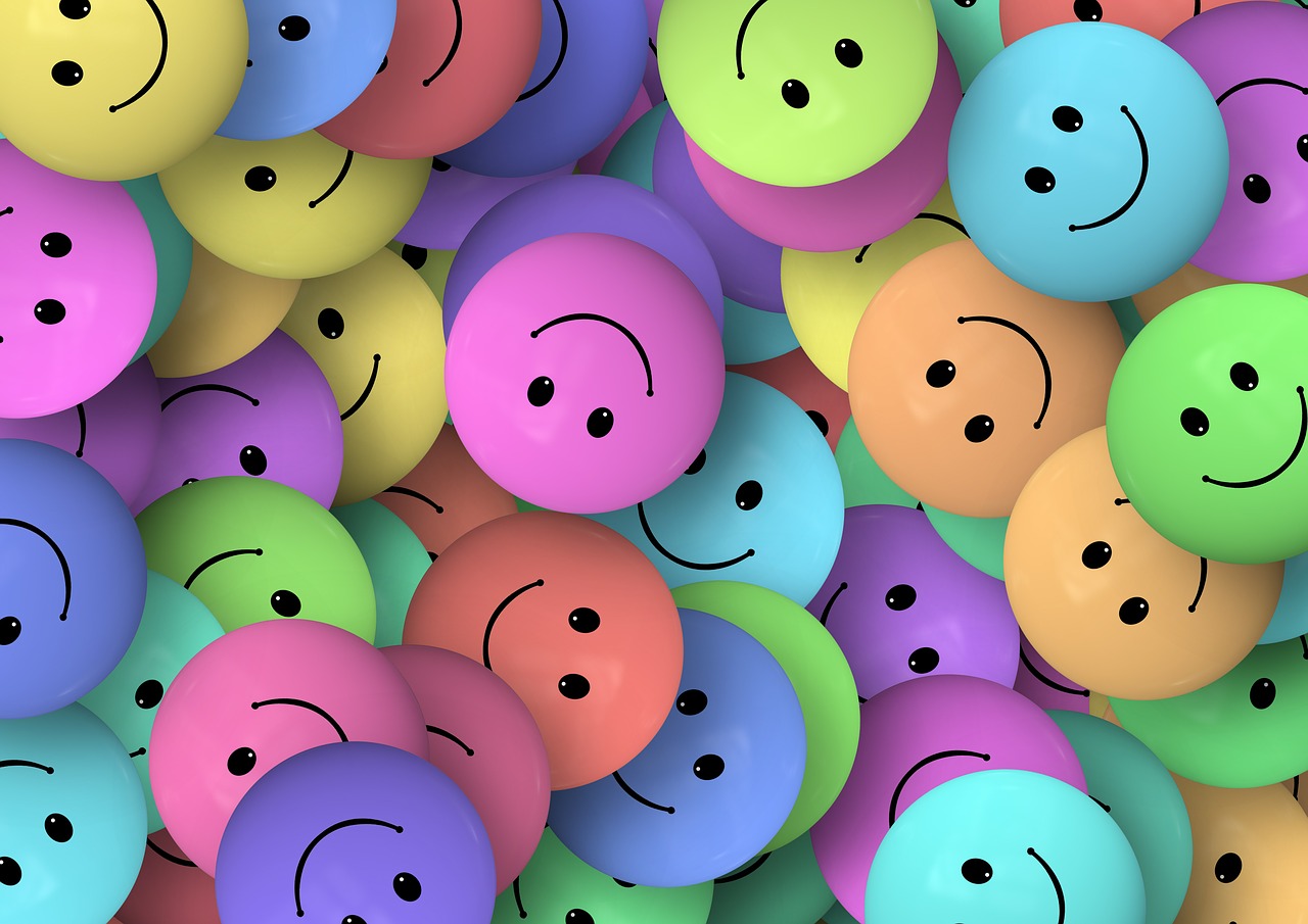 Smiley faces layered