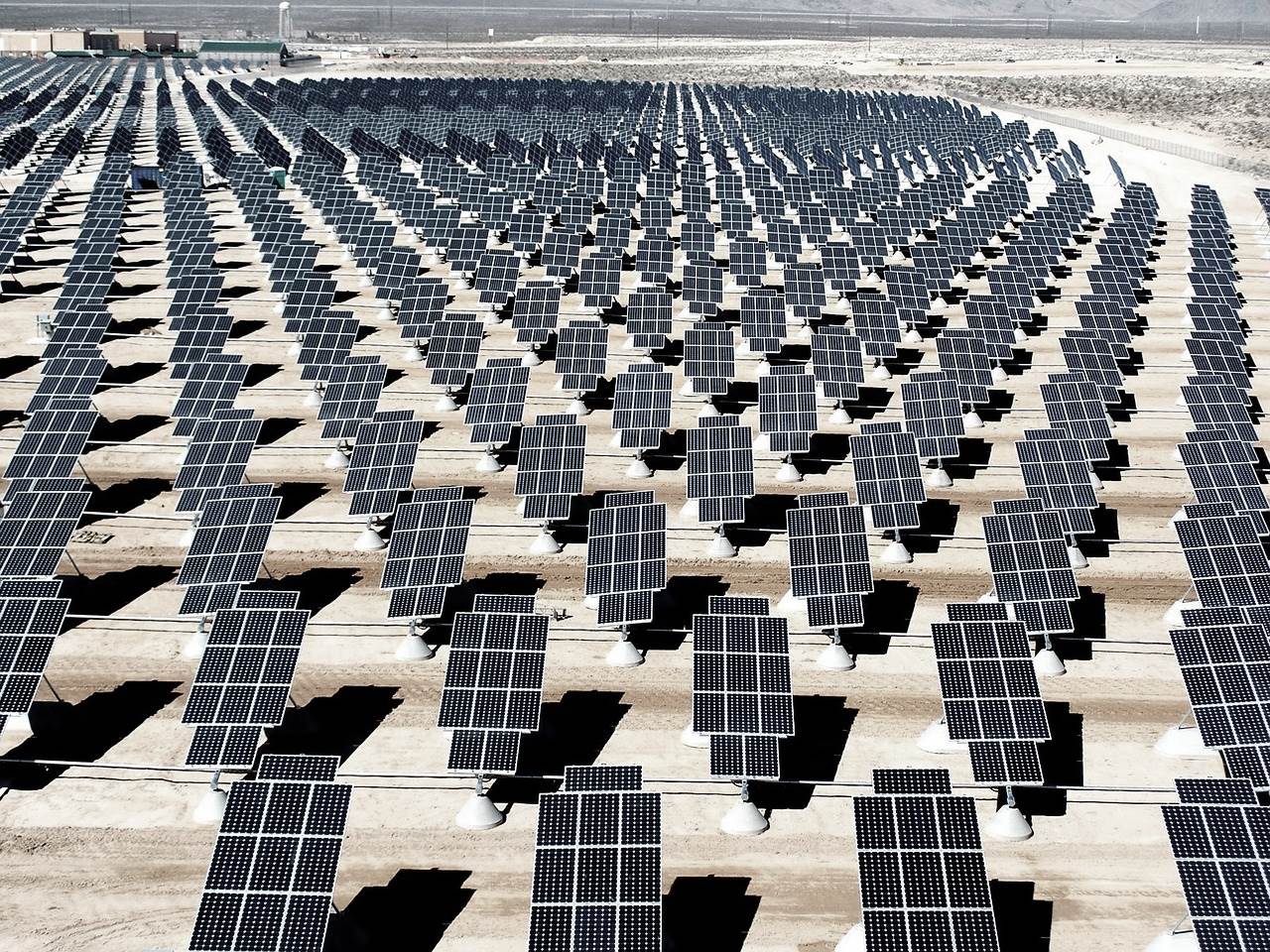 Solar panels in field