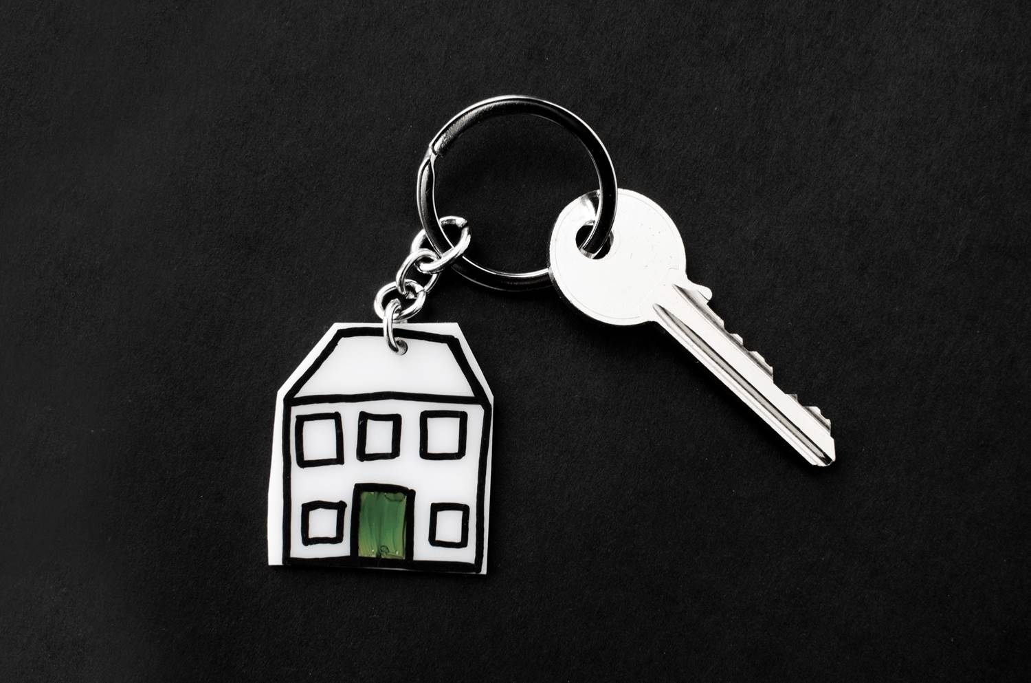 Key ring with a house keychain