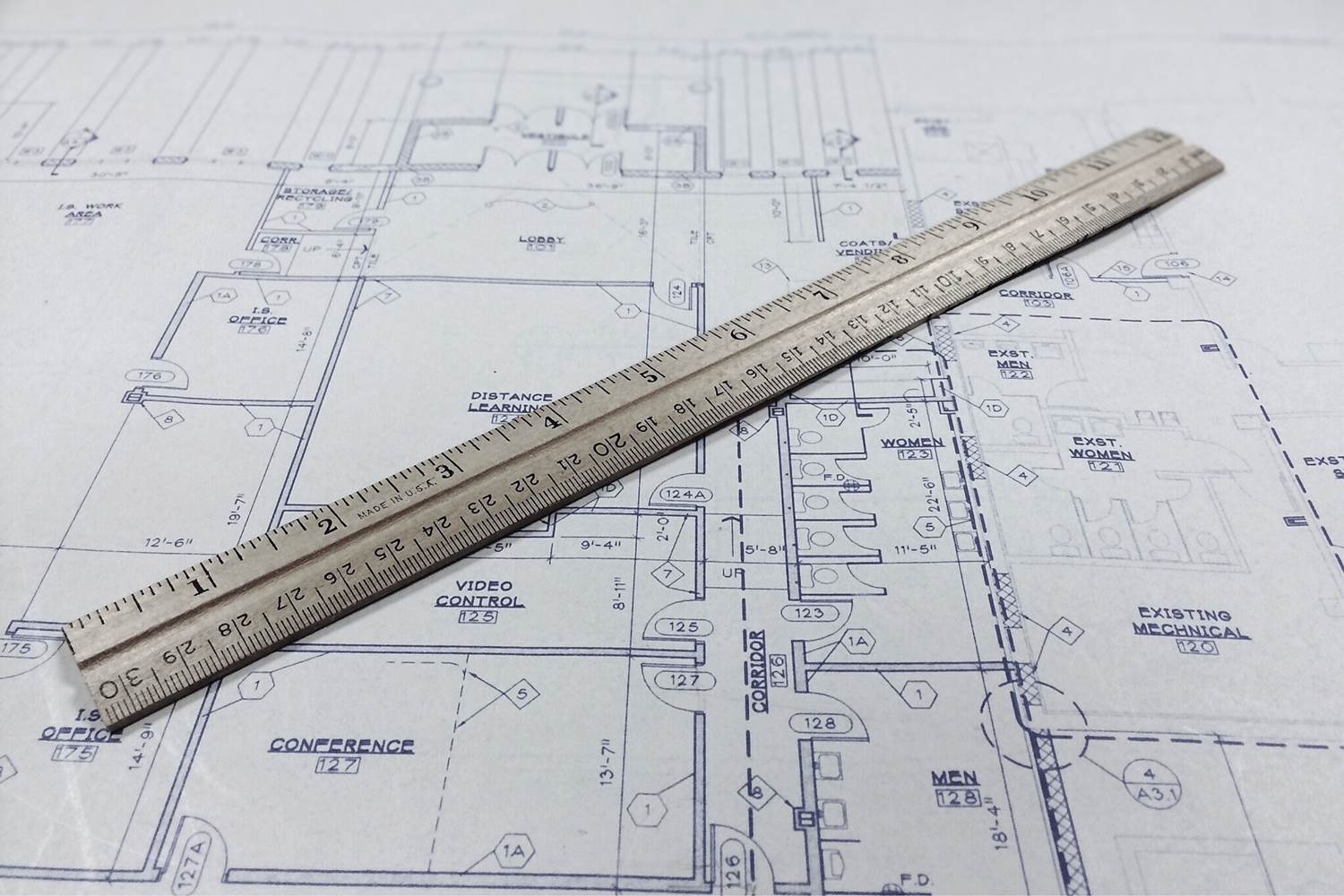 Floor plans with a ruler