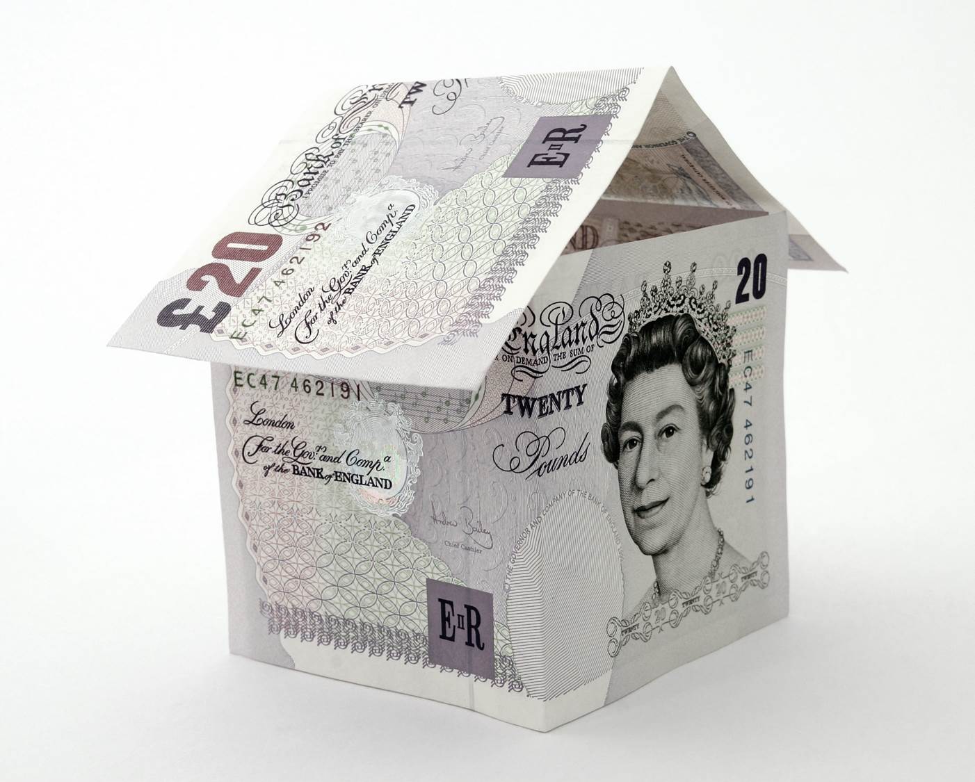 £20 in the shape of a house
