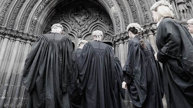 Barristers heading into court