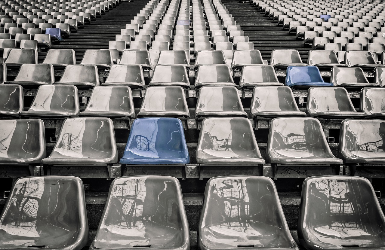 Empty seats at a stadium