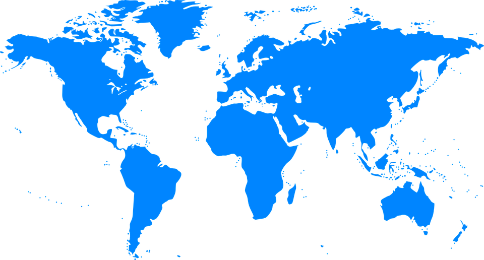 Blue outline of continents