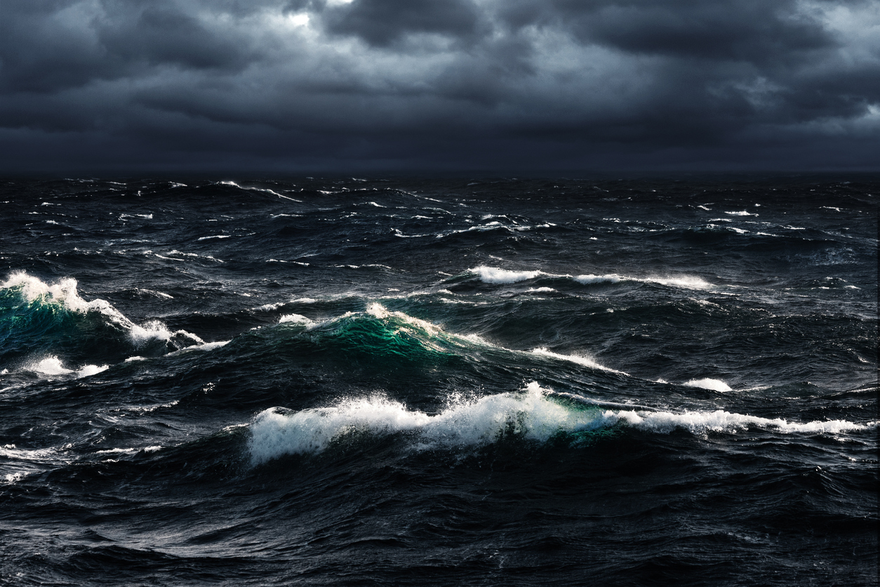 Storm over the open ocean