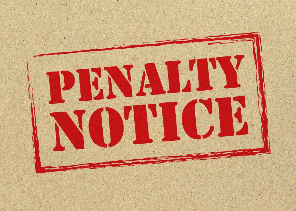 Penalty Notice iStock-1041802864