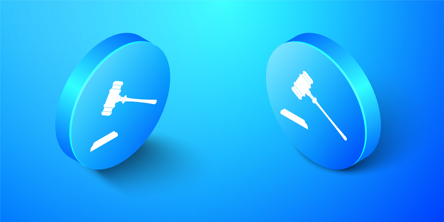 Blue and white Gavel iStock-1278642833