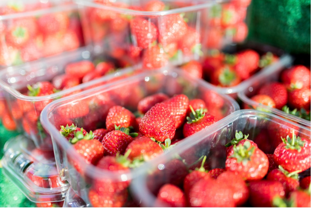 Close up of fresh strawberries