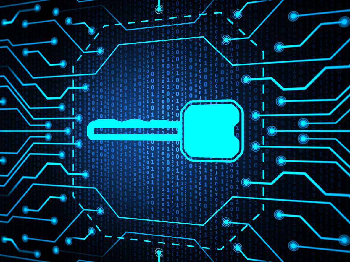 Blue Data Key iStock-605765710
