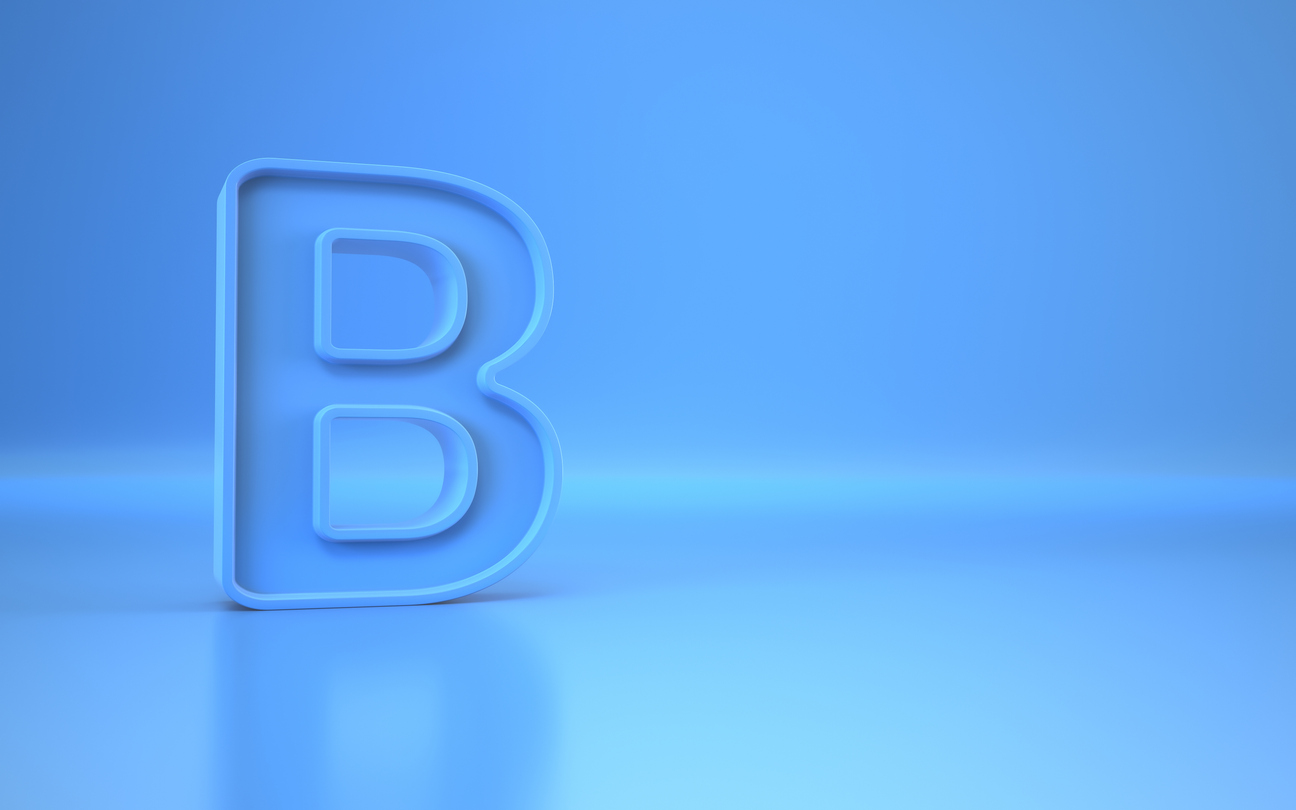 Blue letter 'b'