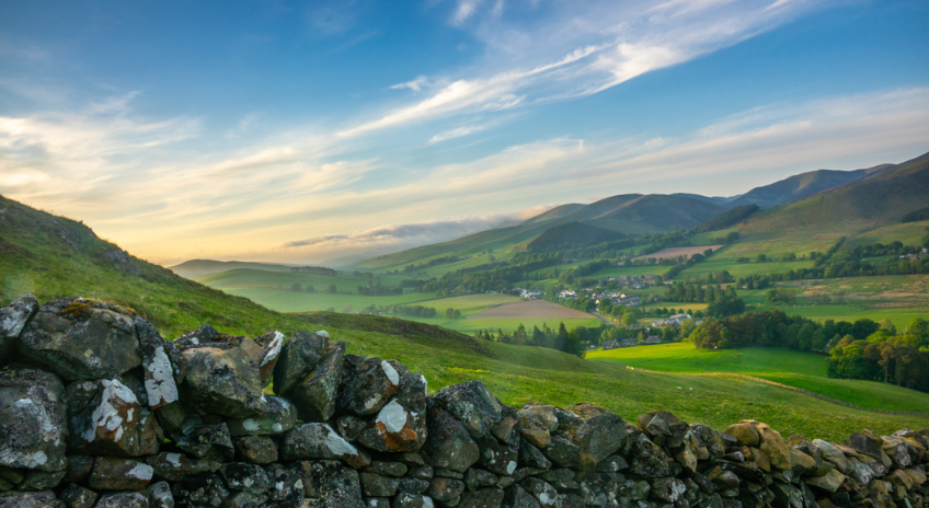 A photo of the Scottish country